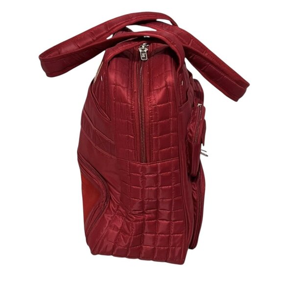 Lug Puddle Jumper Red Travel Tote Weekender Overnight Bag Gym 15" x 15" x 7" - Picture 6 of 8